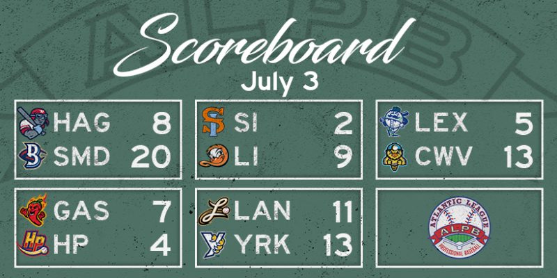 Atlantic League Results, Thursday, July 3, 2025